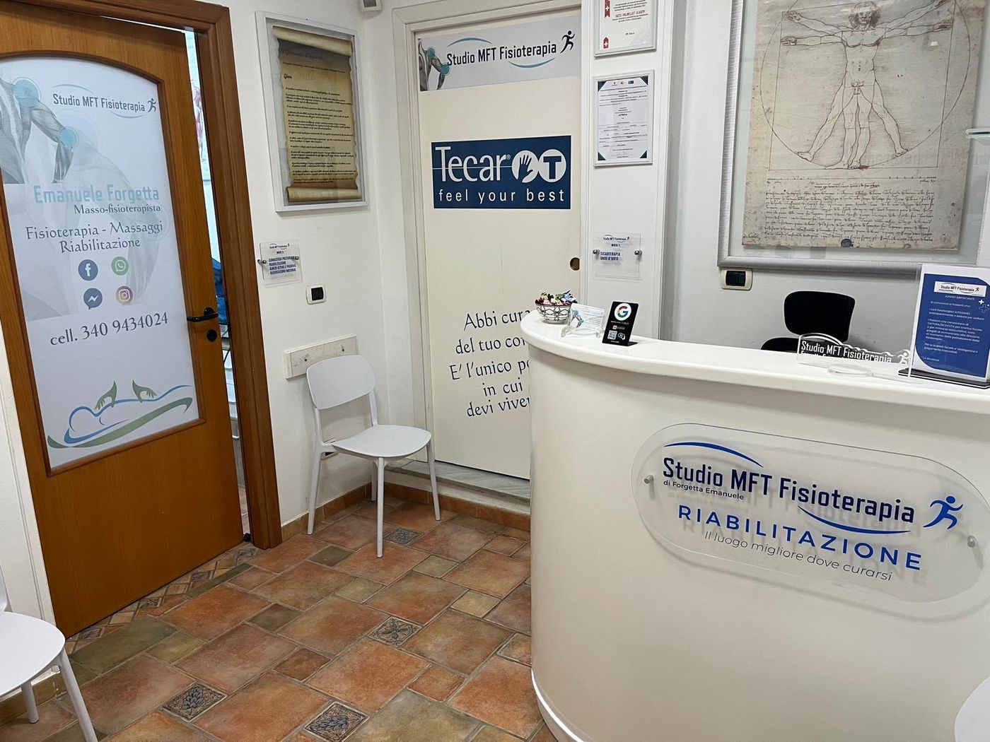 Reception dello studio MFT Fisioterapia a Scauri di Minturno